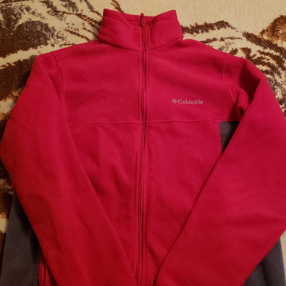 Red/Gray Columbia Zip-up Sweater